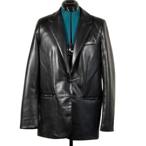 Zara Faux Leather Menswear Style Blazer Jacket Size XS Like New Buttery Soft